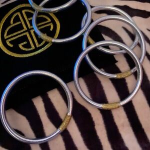 Buddha-girl Silver and Gold Bangles